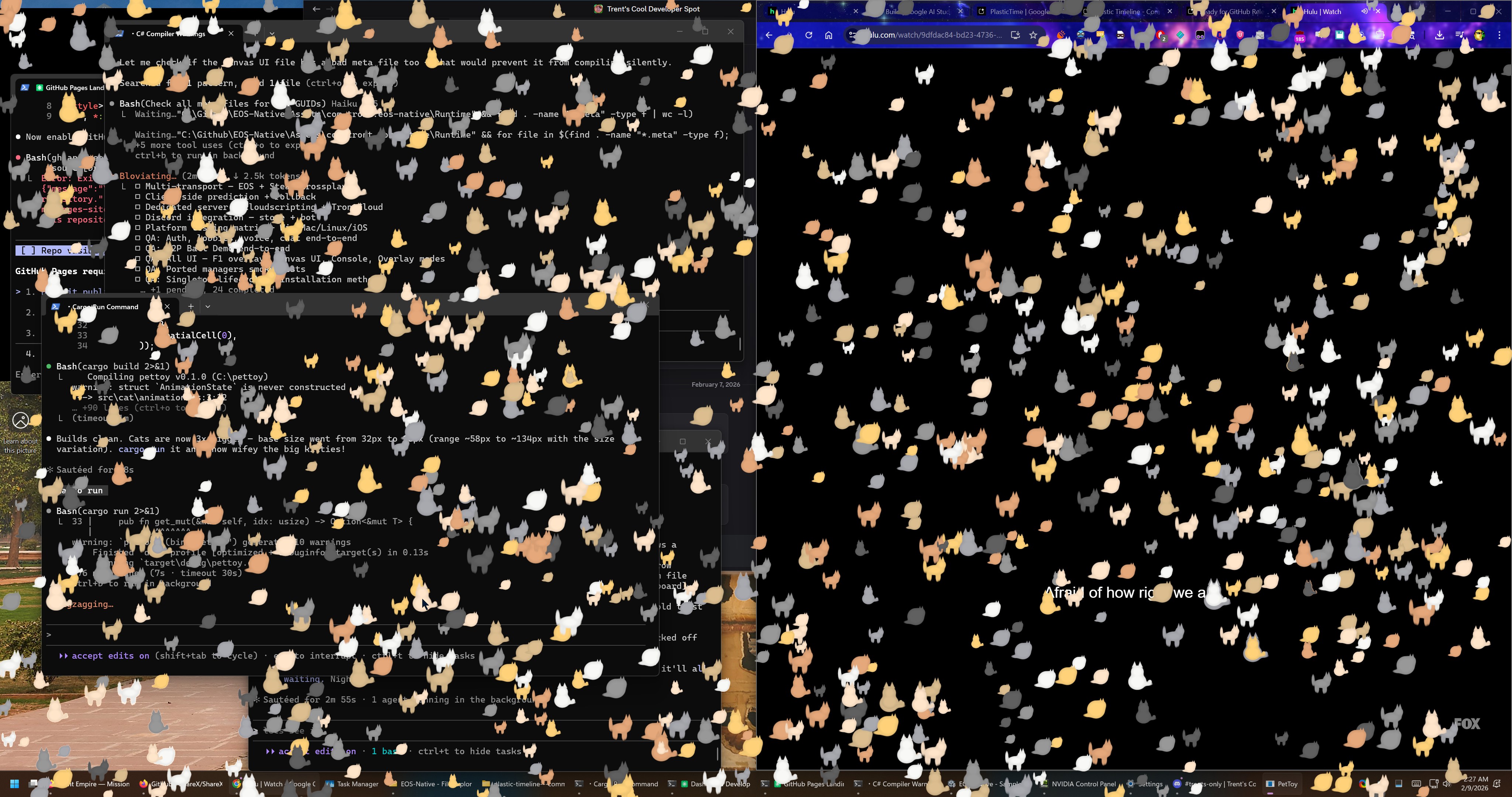 catswarm - 1000 procedural cats swarming a Windows desktop